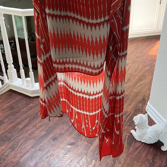 BCBG asymmetrical dress short with built in wrap longer element one shoulder - Picture 2 of 3